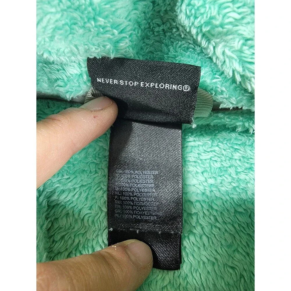 North Face Jacket‎ Girls XL Teal Fleece Full Zip Thumbholes Soft Outdoor Layer